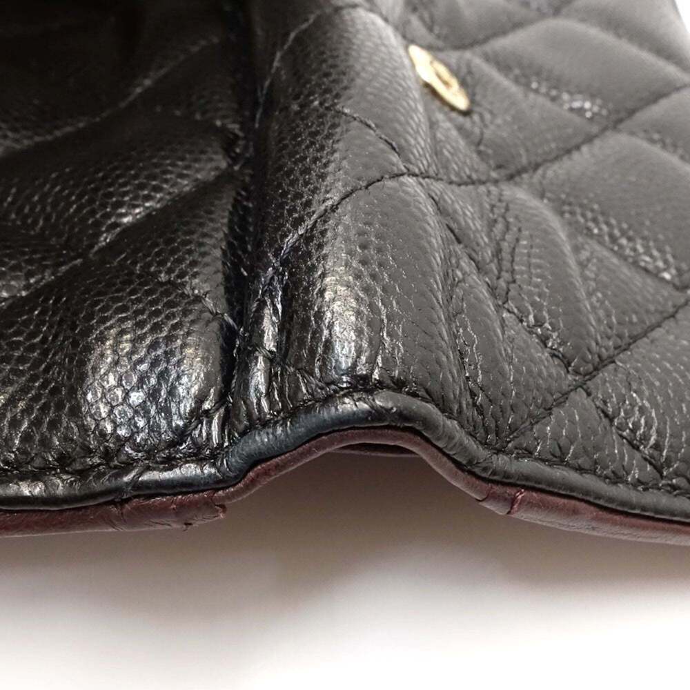 CHANEL Black Caviar Leather Logo Wallet - Picture 5 of 10